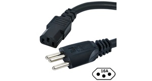 CABO DE FORCA TRIPOLAR 3X1.50MM 3 METROS 16 AMP 180 GRAUS