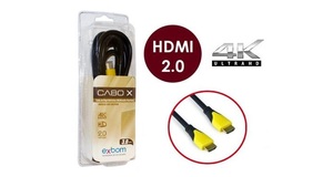 CABO HDMI 3 METROS 2.0 EMBORRACHADO PRETO CBX HX30SM EXBOM