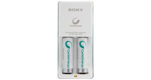 CARREGADOR DE PILHAS SONY BCG34HW2RP + 2 PILHAS AA 1000MAH