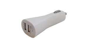 CARREGADOR USB VEICULAR 2 SAIDAS IN 12V OUT 5V 1 A E 2.1 A BRANCO EXBOM