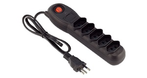 FILTRO DE LINHA 5 TOMADAS PRETO 1 METRO FORCE LINE