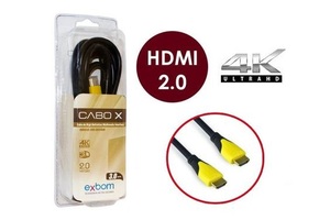 CABO HDMI 3 METROS 2.0 EMBORRACHADO PRETO CBX HX30SM EXBOM