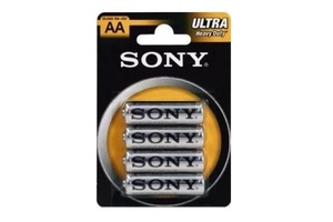 PILHA PEQUENA AA COMUM CARTELA COM 4 SUM3-NUB4A SONY