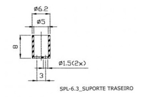 SUPORTE DE LED 5MM SPL 6.3 TRANSPARENTE C/ ROSCA